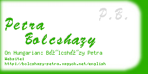 petra bolcshazy business card